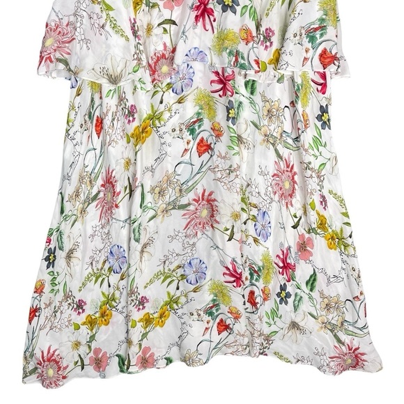 Parker Dress Womens 4 Floral Maxi Fillipa Silk Ruffle Wedding Guest Event Gown - Picture 9 of 11